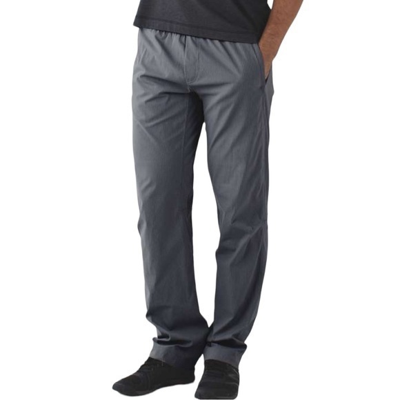 lululemon athletica Other - Lululemon Mens Size L Heathered Slate Deep Coal Micro Stripe Seawall Track Pants